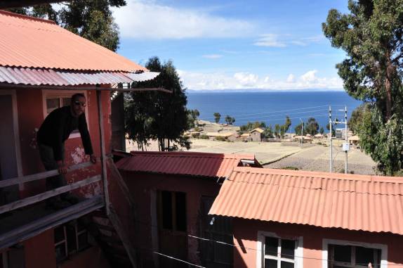 Nossa simpática hospedagem na ilha de Amantani, no lago Titicaca, no Peru